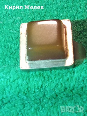 КЕХЛИБАРЕН ПОСРЕБРЕН или СРЕБЪРЕН СТАР АРТ ДЕКО ПРЪСТЕН с ГОЛЯМ НАТУРАЛЕН ШЛИФОВАН КЕХЛИБАР 58081, снимка 2 - Антикварни и старинни предмети - 36377382