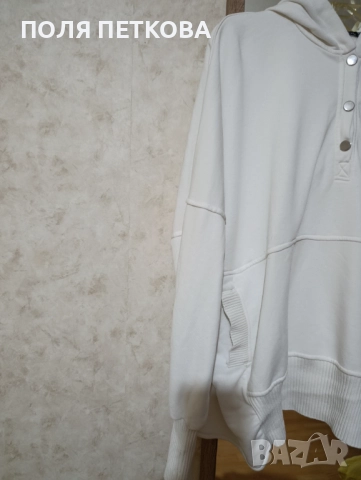 Бяла блуза изчистена широк свободен модел, снимка 5 - Блузи с дълъг ръкав и пуловери - 52042550