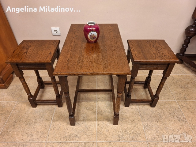 К - т помощна масичка с табуретки, снимка 7 - Маси - 52817879