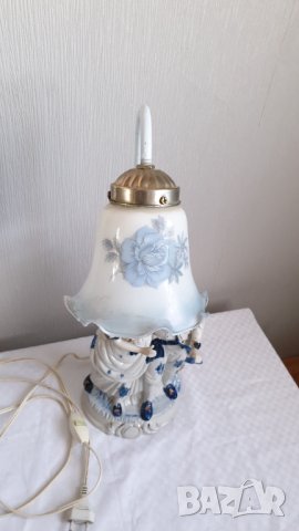 Старинна порцеланова лампа, викторианска двойка, снимка 9 - Други ценни предмети - 43602973