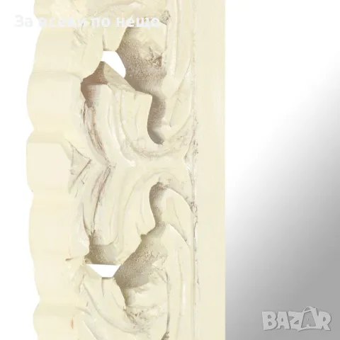 Ръчно резбовано огледало, бяло, 50x50 см, мангово дърво масив Код P182, снимка 10 - Огледала - 49455810
