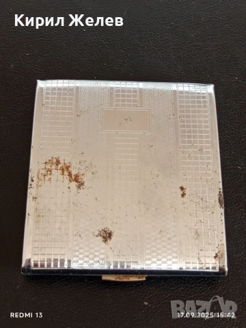 Стара рядка табакера сребрист цвят от соца за КОЛЕКЦИЯ ДЕКОРАЦИЯ 51092