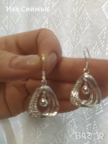 Сребърни обеци водна капка, снимка 4 - Обеци - 34818933