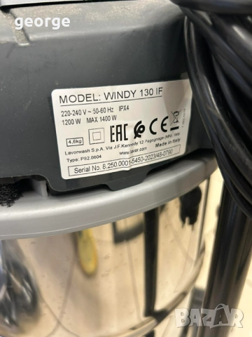 Прахосмукачка за сухо и мокро почистване Lavor Windy 130 IF, снимка 8 - Прахосмукачки - 52990001