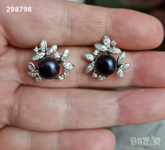 Дамски обеци от естествени перли и сребро, снимка 11 - Обеци - 36078975