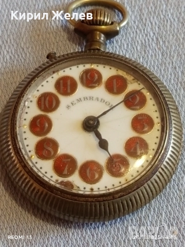 Стар джобен часовник SEMBRADOR рядък керамичен циферблат за КОЛЕКЦИЯ 52251, снимка 15 - Антикварни и старинни предмети - 52479292