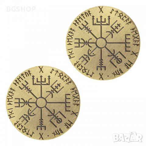 Викинг руна компас монета - Gold