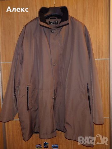 Сиво мъжко палто 4XL с махаща се подплата, снимка 1 - Палта - 39036786