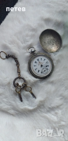 джобен часовник. стар часовник. сребърен джобен часовник., снимка 2 - Антикварни и старинни предмети - 53481378