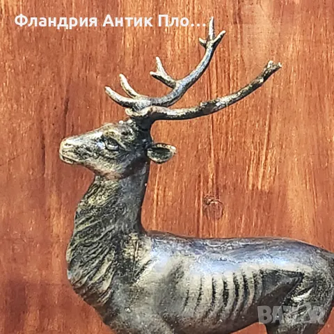 Декоративна статуетка на елен от чугун, снимка 2 - Статуетки - 49644883