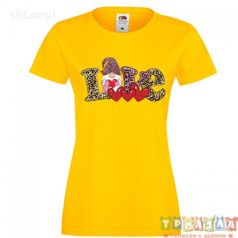 Дамска тениска Свети Валентин Love Gnome Valentine's 12, снимка 2 - Тениски - 35547191