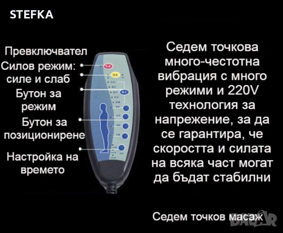 Масажен въртящ офис  стол, снимка 5 - Столове за офис - 53067561