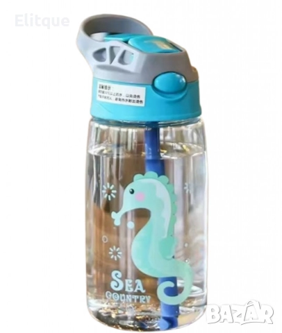 Детска бутилка за вода със сламка 480мл, снимка 4 - Други стоки за дома - 52840522