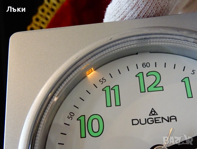 Настолен часовник,будилник Dugena,безшумен. , снимка 8 - Антикварни и старинни предмети - 52202391