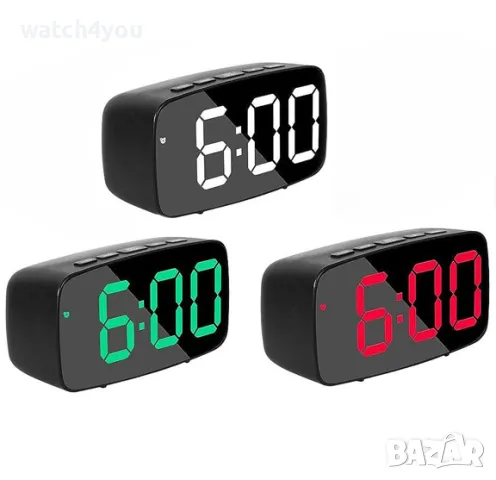 НОВ ПОСТОЯННО СВЕТЕЩ LED ЧАСОВНИK С ГОЛЕМИ ЦИФРИ НА ТОК ИЛИ БАТЕРИИ,ТЕРМОМЕТЪР.СВЕТЕЩИ ЧАСОВНИЦИ ТОП, снимка 3 - Друга електроника - 48736781