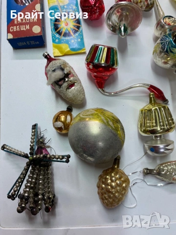 Стари стъклени украшения за елха, снимка 3 - Колекции - 53416890