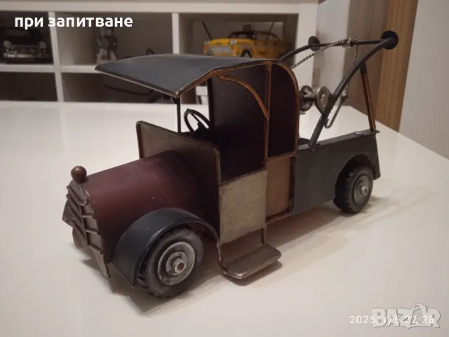 Стар метален мотоциклет и пикап пътна помощ, за декорация, големи, снимка 4 - Колекции - 48563310