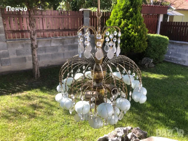 старинен кристален полилей, снимка 4 - Антикварни и старинни предмети - 50341982