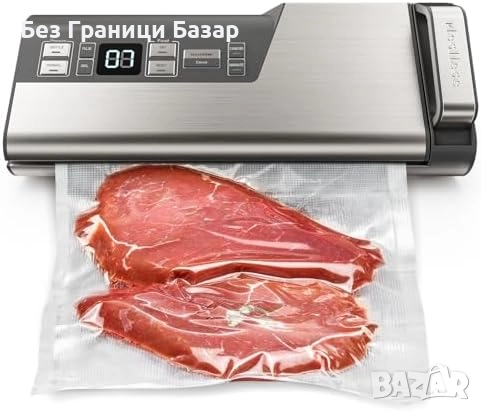 Нова Вакуум машина с една ръка – двойно запечатване и нож за пликове