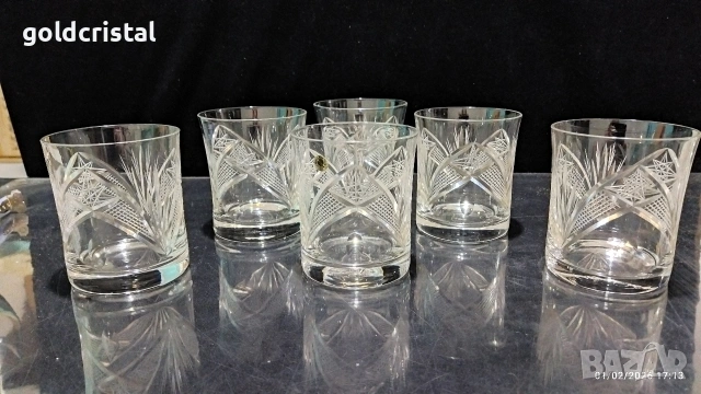кристални чаши серия Зорница , снимка 2 - Антикварни и старинни предмети - 49427013