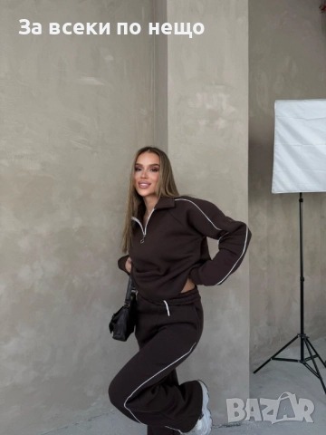 Дамски Памучен Ватиран Спортен Комплект🔝Дамски Спортен Екип - Налични Различни Цветове Код S211, снимка 8 - Спортни екипи - 52419313