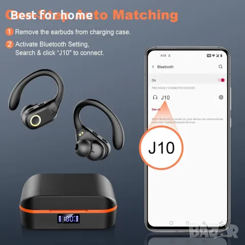 Bluetooth безжични слушалки с калъф за зареждане  Mysic, снимка 6 - Bluetooth слушалки - 50232776