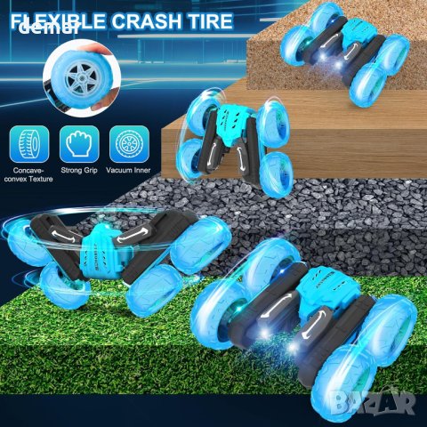 Immver каскадьорска кола за деца 2,4 Ghz радиоуправляема , синя, снимка 2 - Коли, камиони, мотори, писти - 43114692