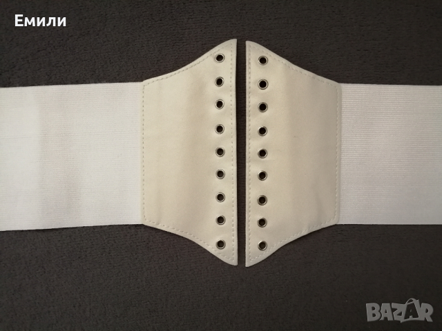  Корсет колан от еко кожа в бял цвят , снимка 12 - Колани - 36465030
