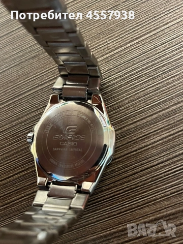 Casio Edifice Sapphire Blue Dial – Стоманена верижка – Отлично състояние, снимка 3 - Мъжки - 53403393
