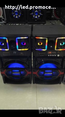 Караоке Комплект Активни Тонколони с вграден усилвател, два безжични микрофона, FM радио,BL/ SD/USB, снимка 5 - Караоке - 26824879