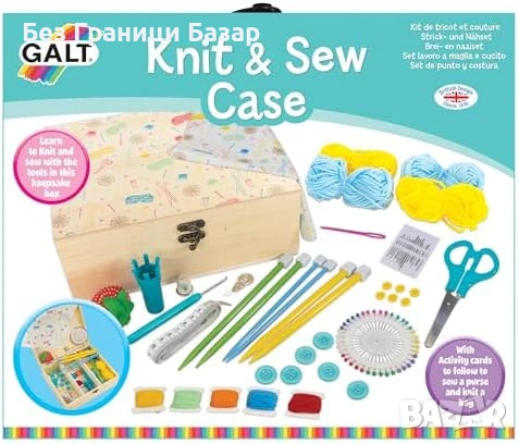 Нов Комплект за шиене и плетене за деца 7+ с инструменти и кутия, снимка 8 - Образователни игри - 50550983