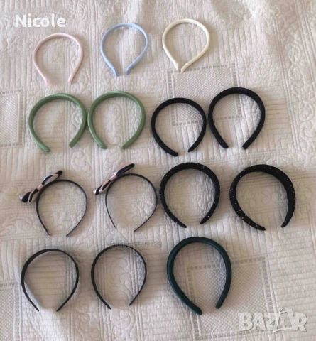 Различни диадеми от сатен и кадифе, снимка 11 - Аксесоари за коса - 50893777