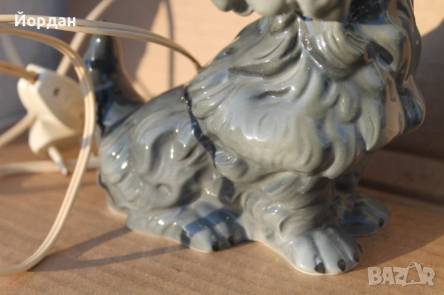 Немска порцеланова лампа куче 1930-1940 та година, снимка 4 - Колекции - 53113429