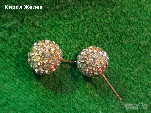 СТАРИ КЛАСИЧЕСКИ СРЕБЪРНИ ОБЕЦИ - ТОПЧЕТА СРЕБРО 925 с БЯЛ ЕМАЙЛ и ИСКРЯЩИ ЦИРКОНИ 43833, снимка 3 - Обеци - 45772137