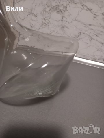 Стъклен съд за вино, вода и други с посребрен подстакан, снимка 2 - Други - 40422150