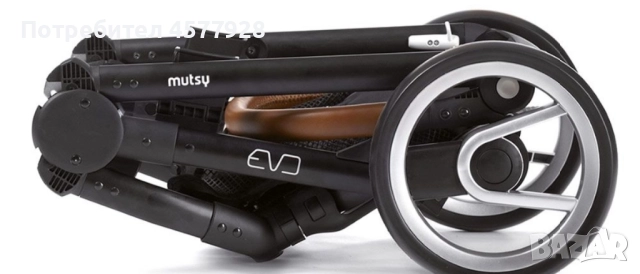 Пълен комплект детска количка Mutsy Evo - маслено зелен цвят, снимка 2 - Детски колички - 52658364