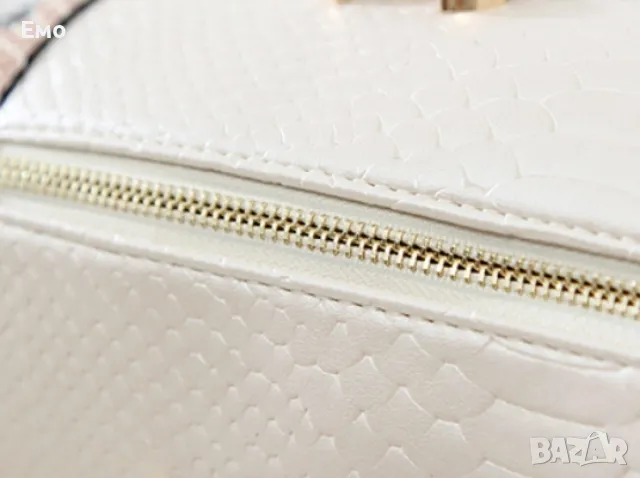 Дамска чанта с декорация от бяла змийска кожа, снимка 9 - Чанти - 48086115