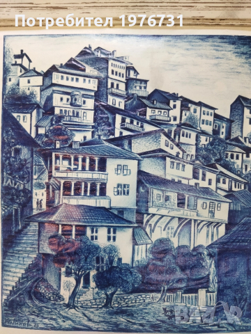 Картина с мастило . Велико Търново , снимка 3 - Картини - 51765746