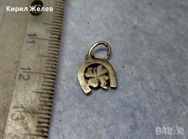 КЪСМЕТЛИЙСКИ СРЕБЪРЕН МЕДАЛЬОН СРЕБРО 925 ПОДКОВА с ЧЕТИРИЛИСТНА ДЕТЕЛИНА 48271, снимка 3 - Колиета, медальони, синджири - 49601304