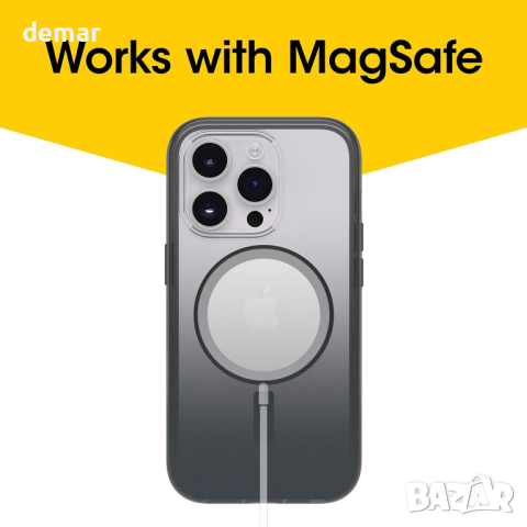 Прозрачни калъфи OtterBox с MagSafe за iPhone 14 Pro Max и iPhone 14 Pro, обсидиан, снимка 3 - Калъфи, кейсове - 44896136