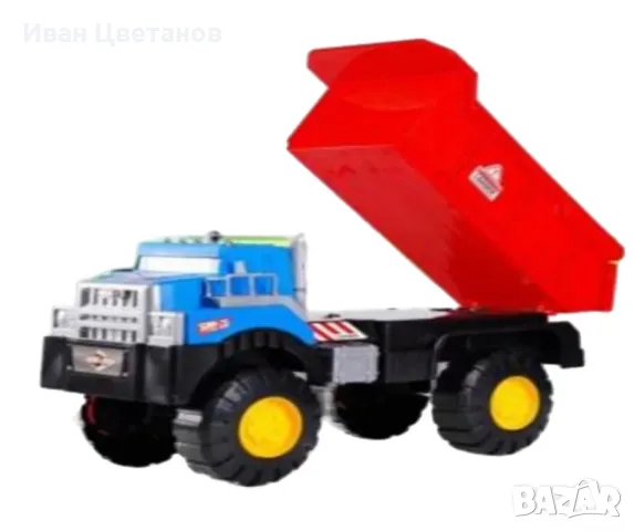 Голям детски товарен камион с повдигащо ремарке, снимка 2 - Коли, камиони, мотори, писти - 48038233