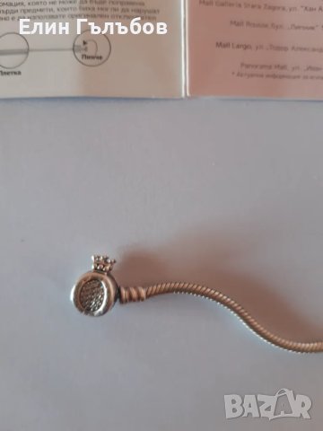 Гривна PANDORA, оригинална сребърна, снимка 6 - Гривни - 50299398