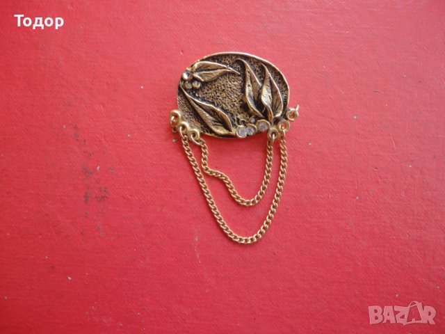 Невероятна позлатена немска брошка с камъни , снимка 7 - Други - 40083674