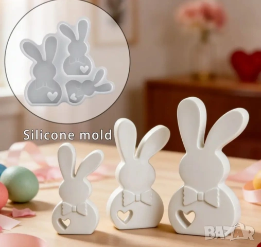 Молд зайци 3 размера, снимка 8 - Форми - 53257760