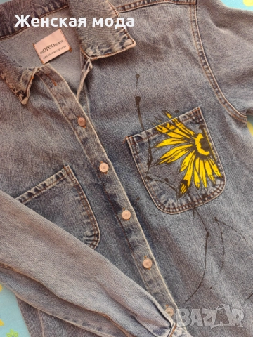 Дамска дънкова риза, снимка 2 - Якета - 52292375