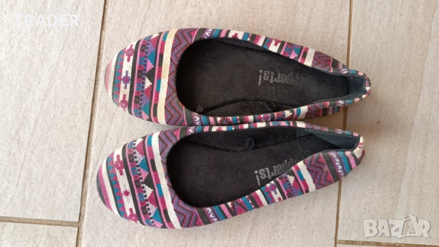 детски бели дантелени балеринки и карирани обувки  Pepperts!, снимка 6 - Детски обувки - 32046241