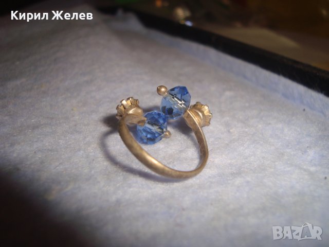 ПОСРЕБРЕН ВИНТИДЖ АРТ ДЕКО СТИЛ ПРЪСТЕН с ФАСЕТИРАНИ КРИСТАЛИ 27604, снимка 5 - Пръстени - 37463700