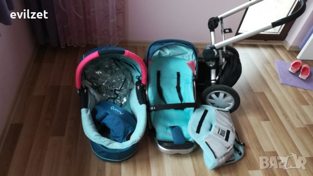 Много запазена бебешка/детска количка  Quinny Speedy комплект кошове и аксесоари, снимка 14 - Детски колички - 32615862