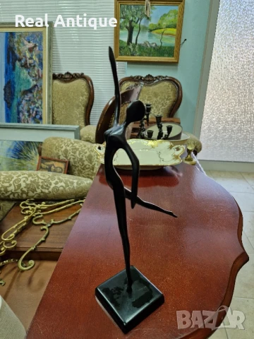 Страхотна антикварна метална фигура статуетка пластика , снимка 2 - Статуетки - 50821291