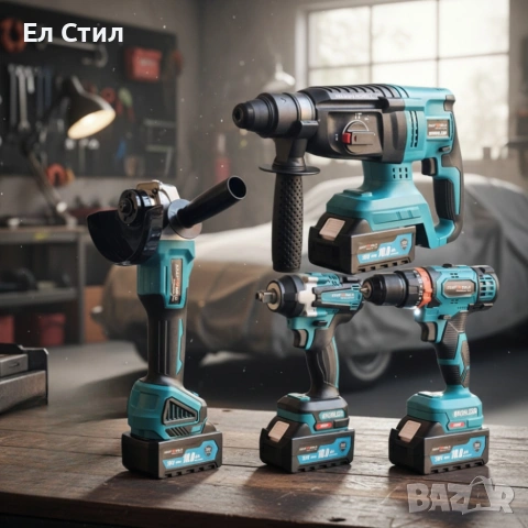 Комплект 4 в 1 - акумулаторен перфоратор, винтоверт, гайковерт и ъглошлайф 36V, снимка 2 - Винтоверти - 53566978